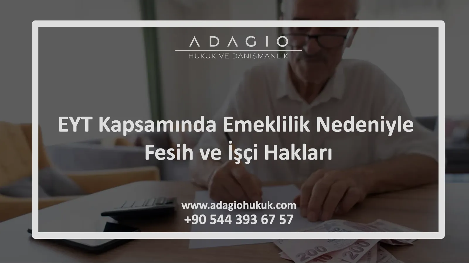 EYT kapsamında emeklilik nedeniyle işten ayrılma ve işçi haklarını temsil eden yasal dosya ve hesap makinesi.